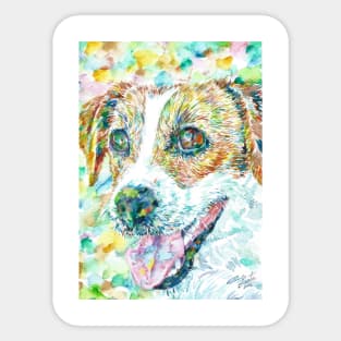 JACK RUSSELL TERRIER - watercolor portrait .1 Sticker